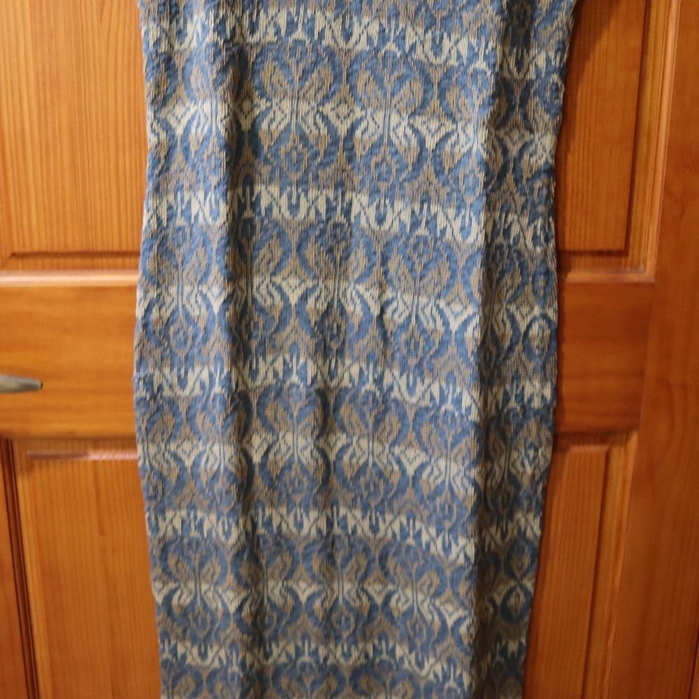 Peruvian Connection Patterned Maxi Dress in Blue and Gold - Picture 4 of 12